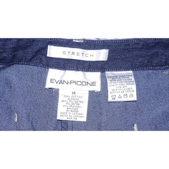 EVAN PICONE dark blue stretch crop jeans inseam 24" Women's size 14 - Picture 4 of 4